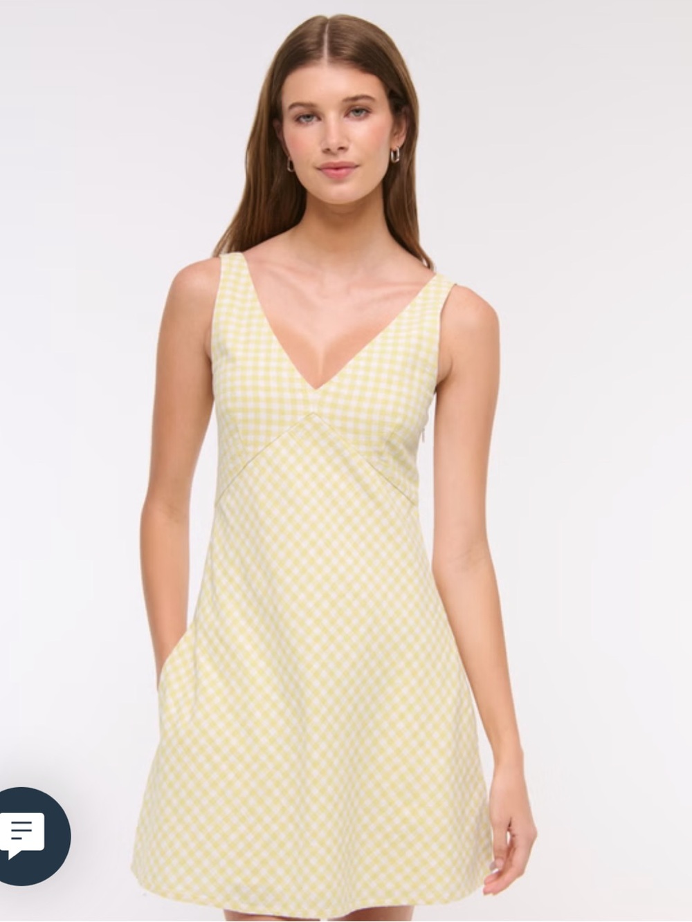 Abercrombie Linen Blend Yellow Gingham Mini Dress, Size Small, EUC